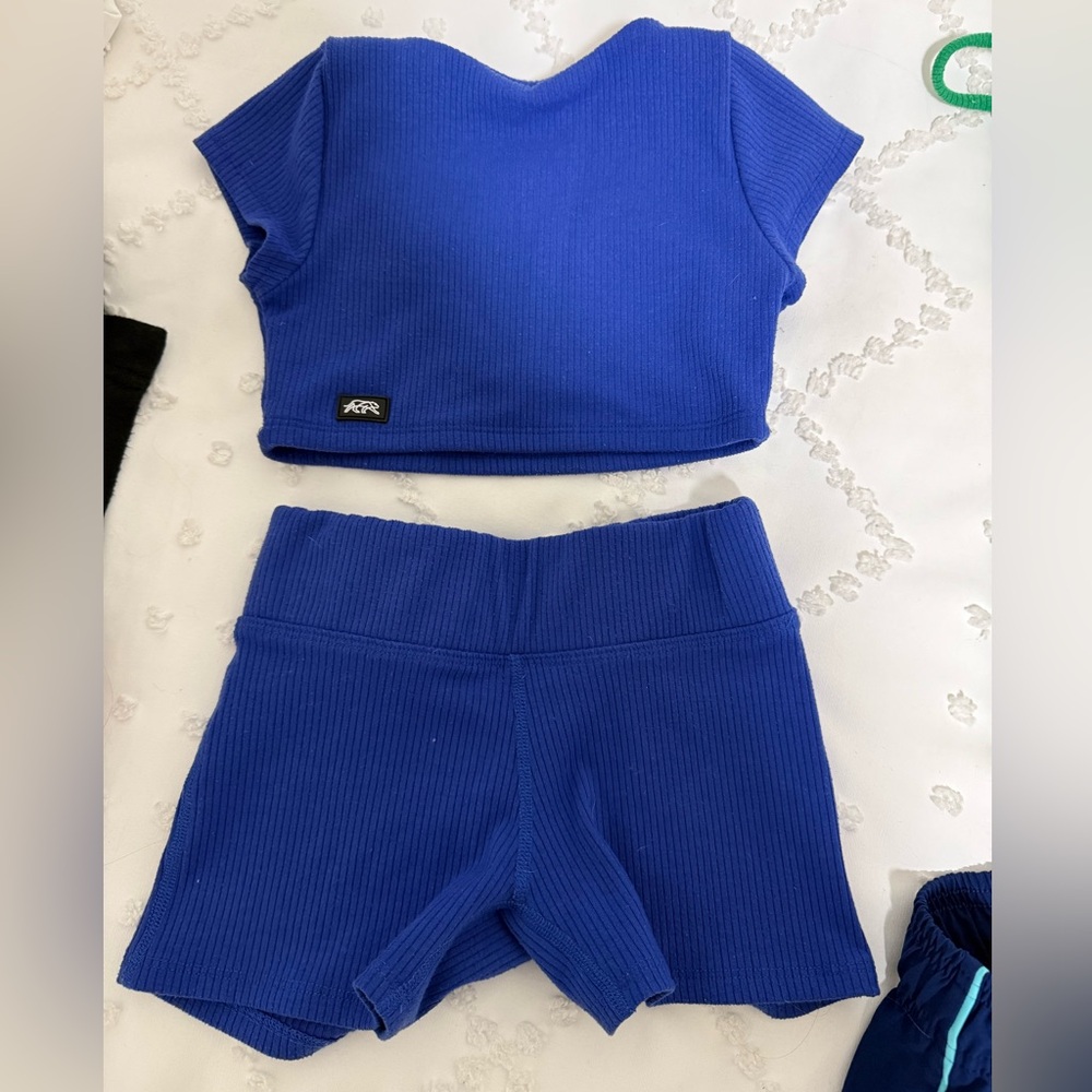 Tiger Friday CXL Ribbed Crop Top and Short Set
